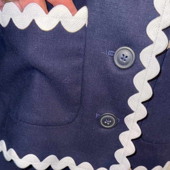 J.Crew Navy with White Trim Blazer and Skirt Set - Picture 4 of 11